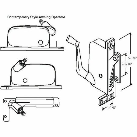 STRYBUC Awning Operator Straight Arm 41-204PW D